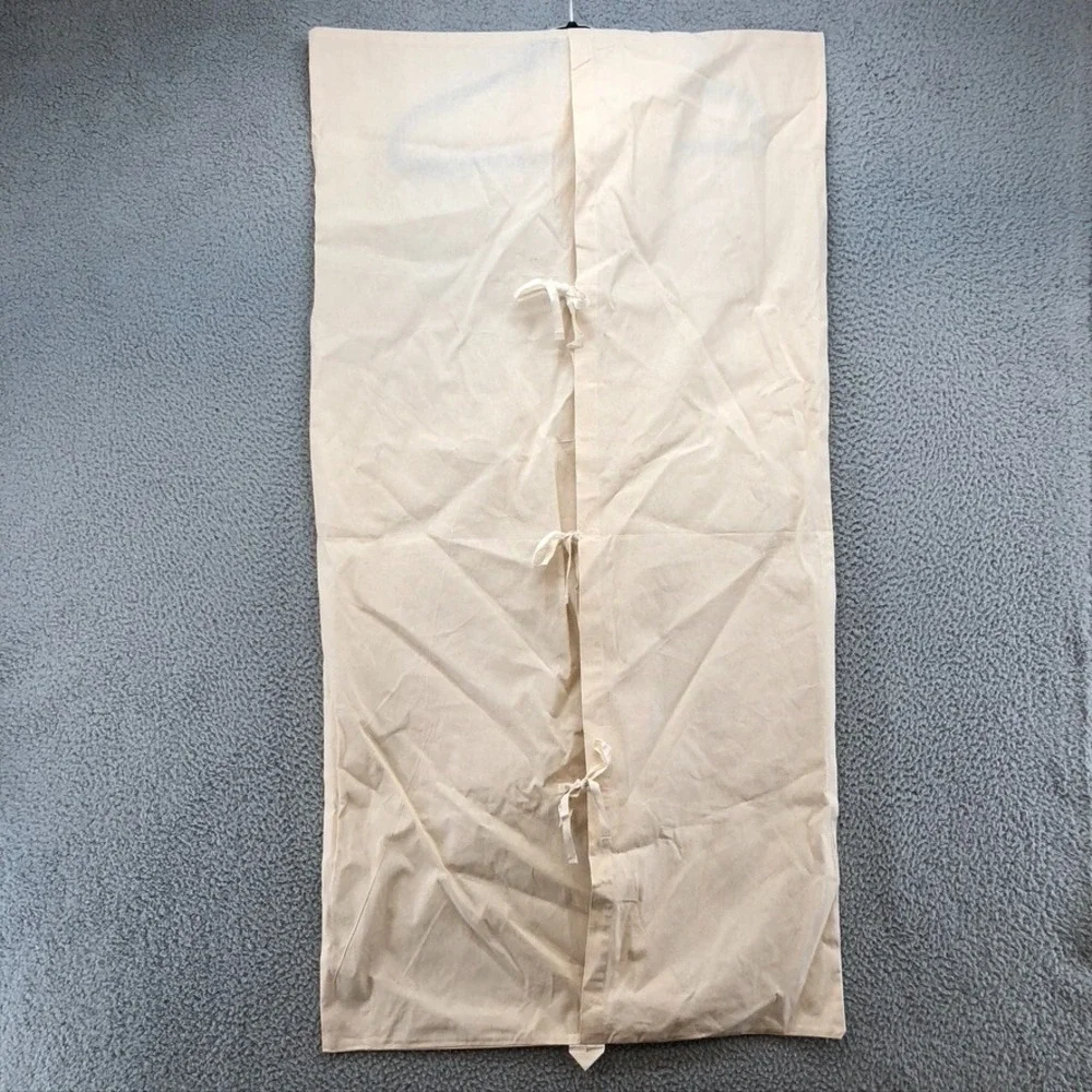 Patou Canvas Garment‎ Bag Large Cream Travel Storage Foldable Tie Closure